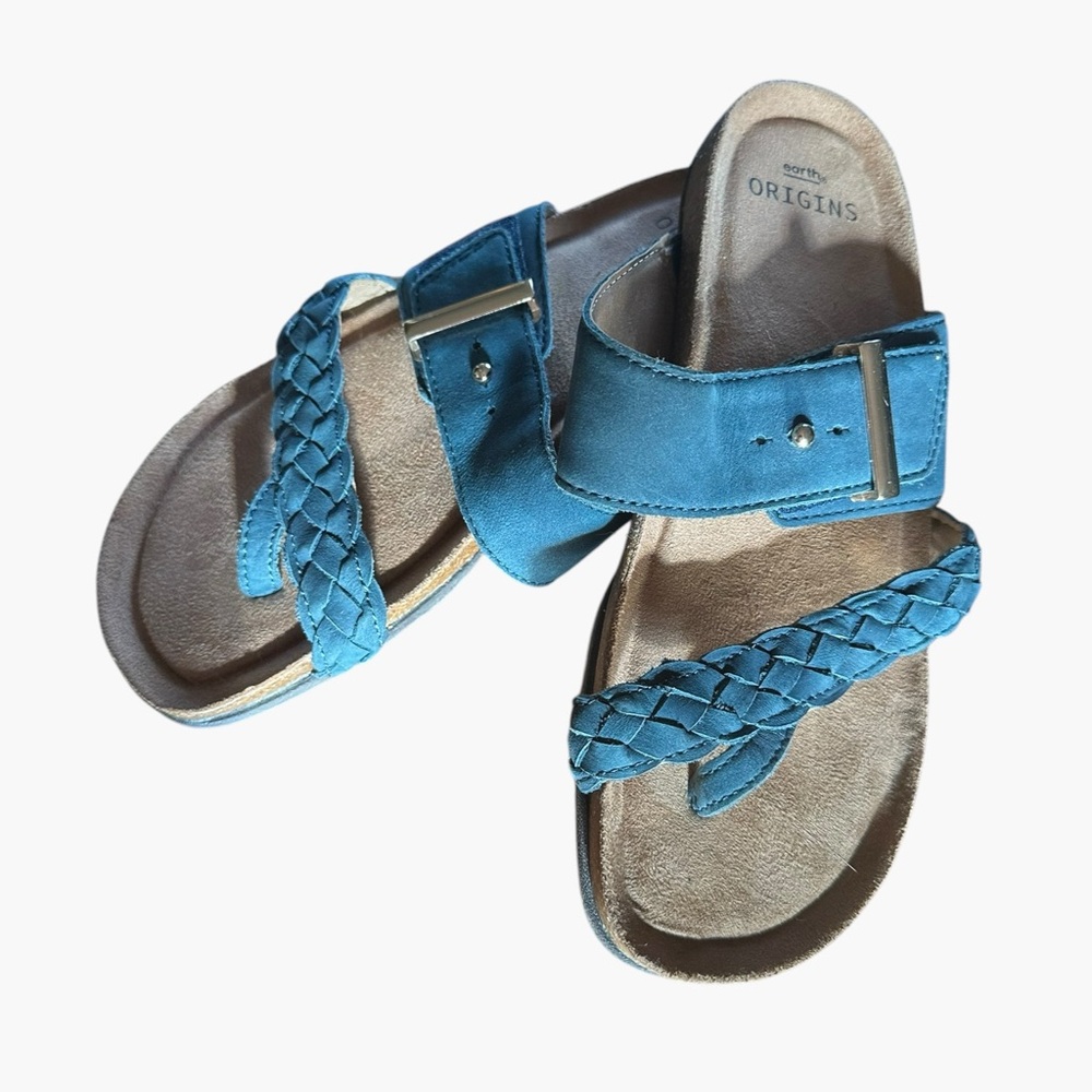 Earth Origins Onida Sandals – Teal Blue Leather | Size 7.5M